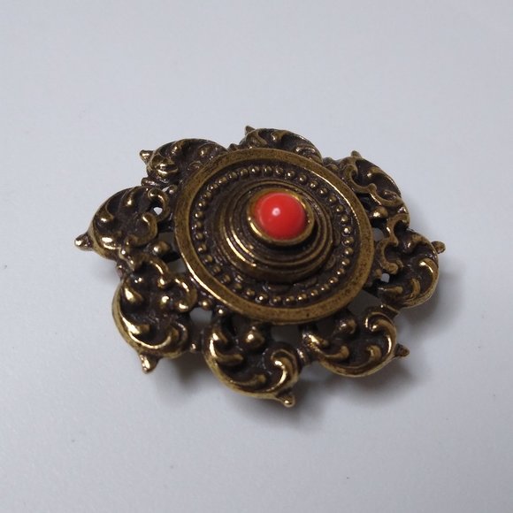 Vintage Decorative Small Metal Scarf Slide - Picture 1 of 12